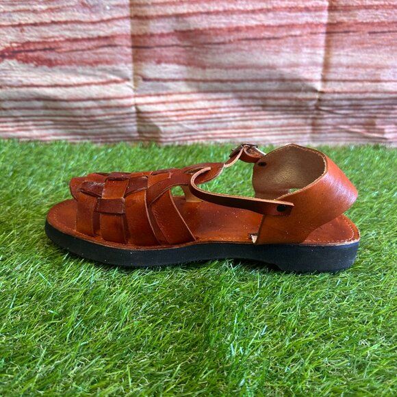 Men's Mexican Comfortable Huaraches Genuine Brown Leather Handmade in Mexico - Picture 5 of 7